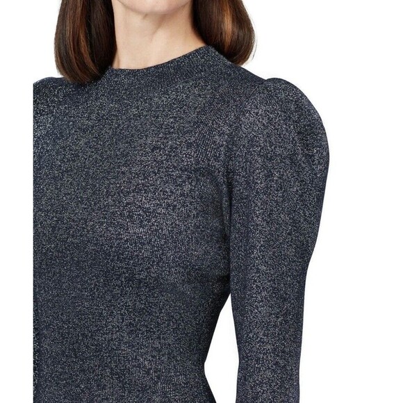SACHIN & BABI Amelie Metallic Navy‎ Blue Knit Long Sleeve Dress SIZE SMALL - Picture 3 of 13